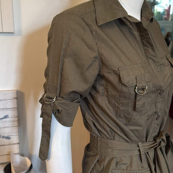 Seduction size small Olive Green Women's Belted top - Picture 3 of 4